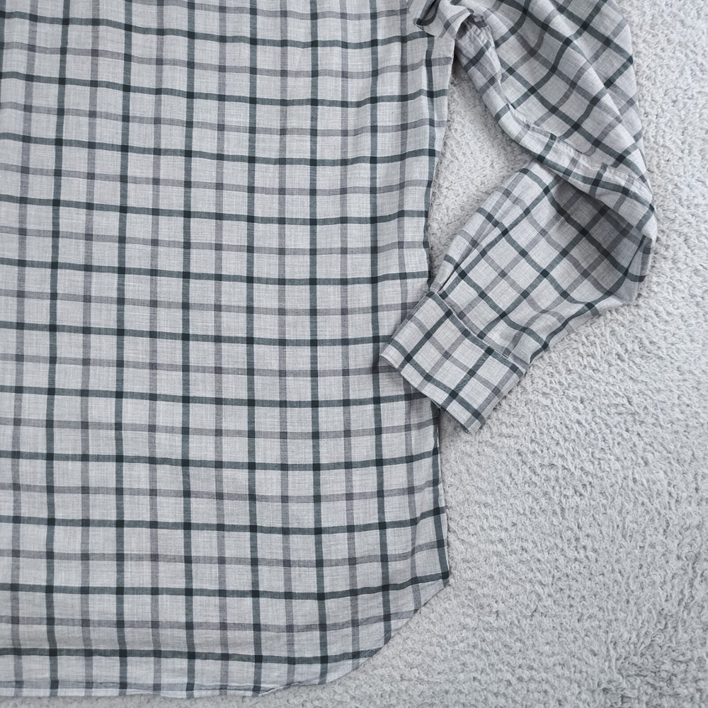Peter Millar Collection Shirt Mens Extra Large Gray Plaid Winter Soft Twill EUC - Picture 16 of 16